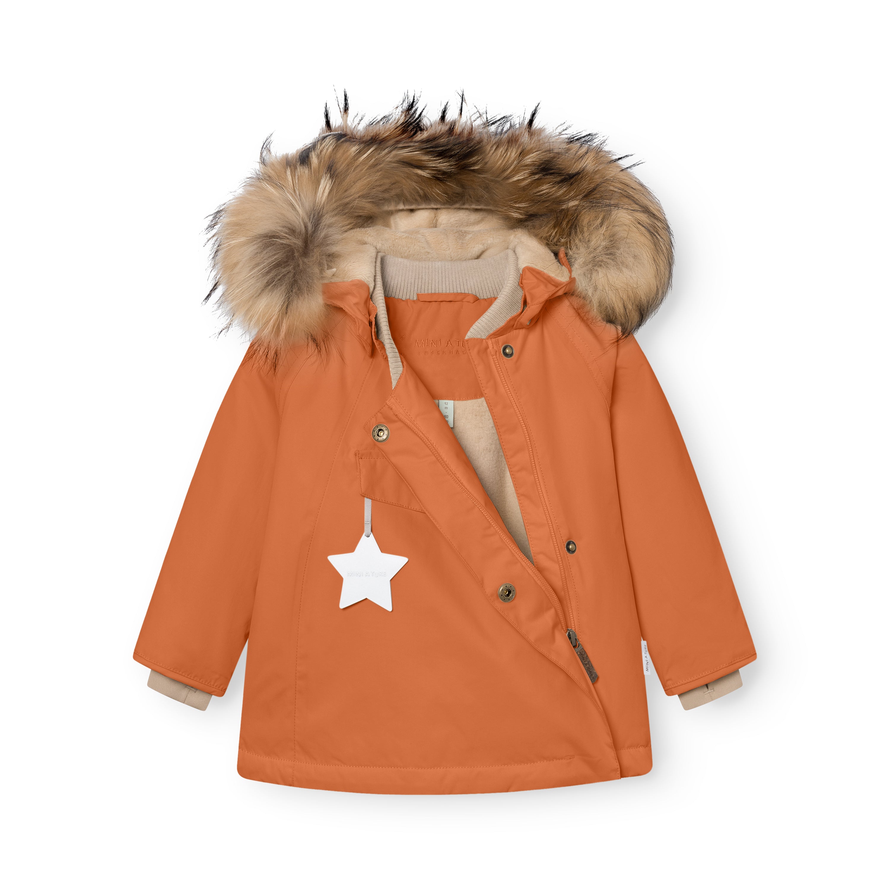 MATWANG fleeceforet vinterjakke med pels. GRS