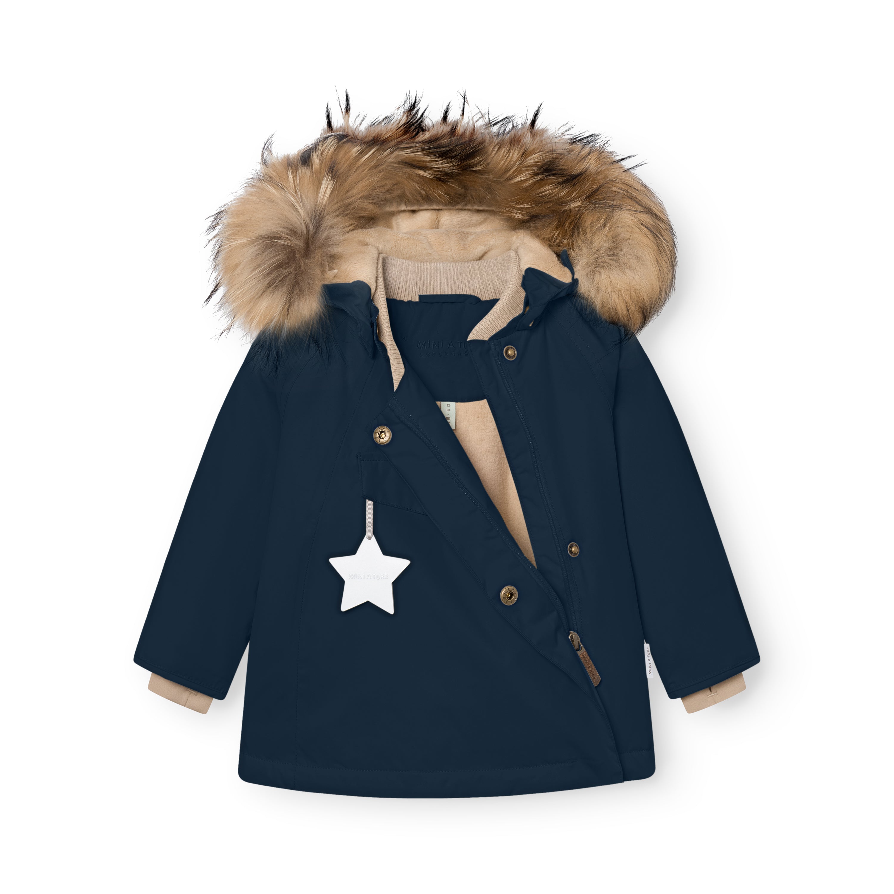 MATWANG fleeceforet vinterjakke med pels. GRS