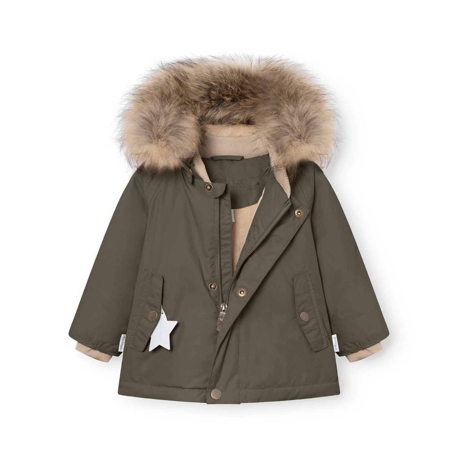 MATWALLY fleeceforet vinterjakke med pels. GRS