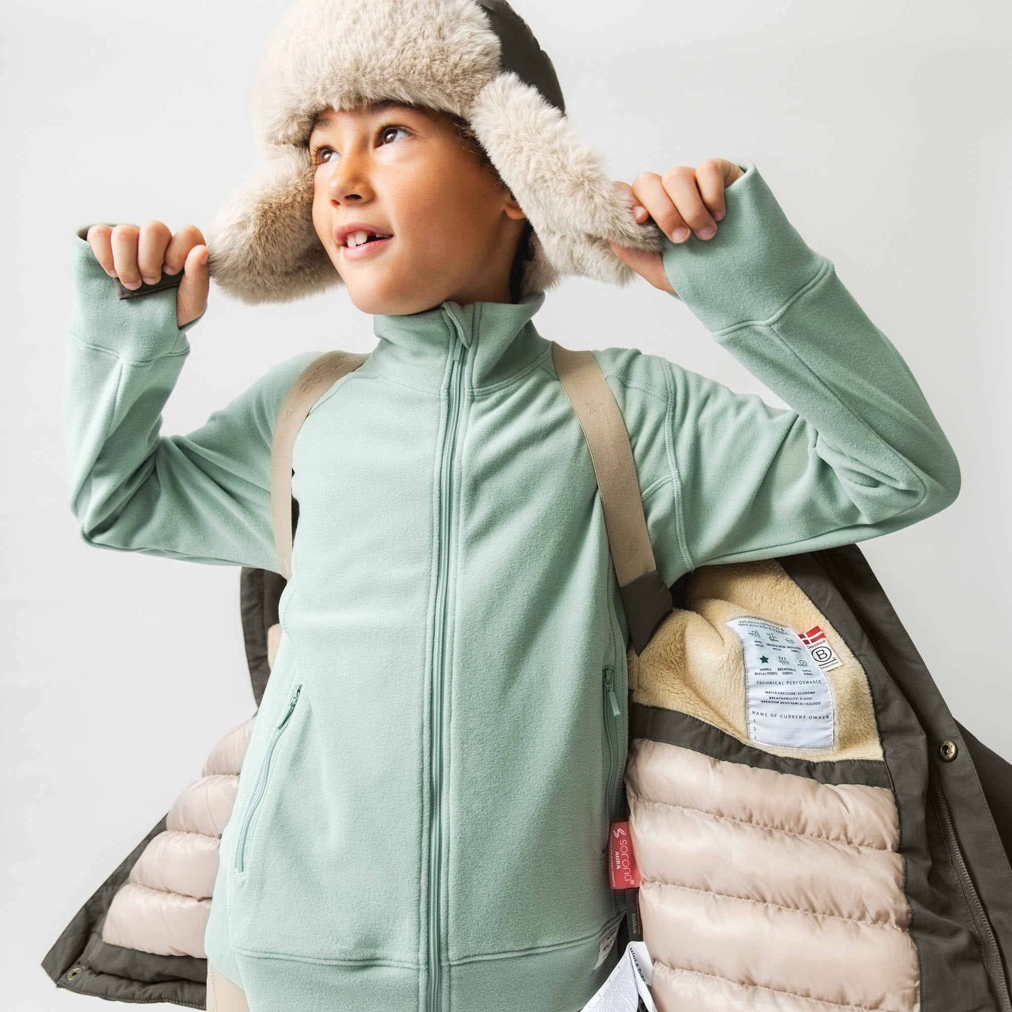 MATKASTORIO fleeceforet vinterjakke. GRS