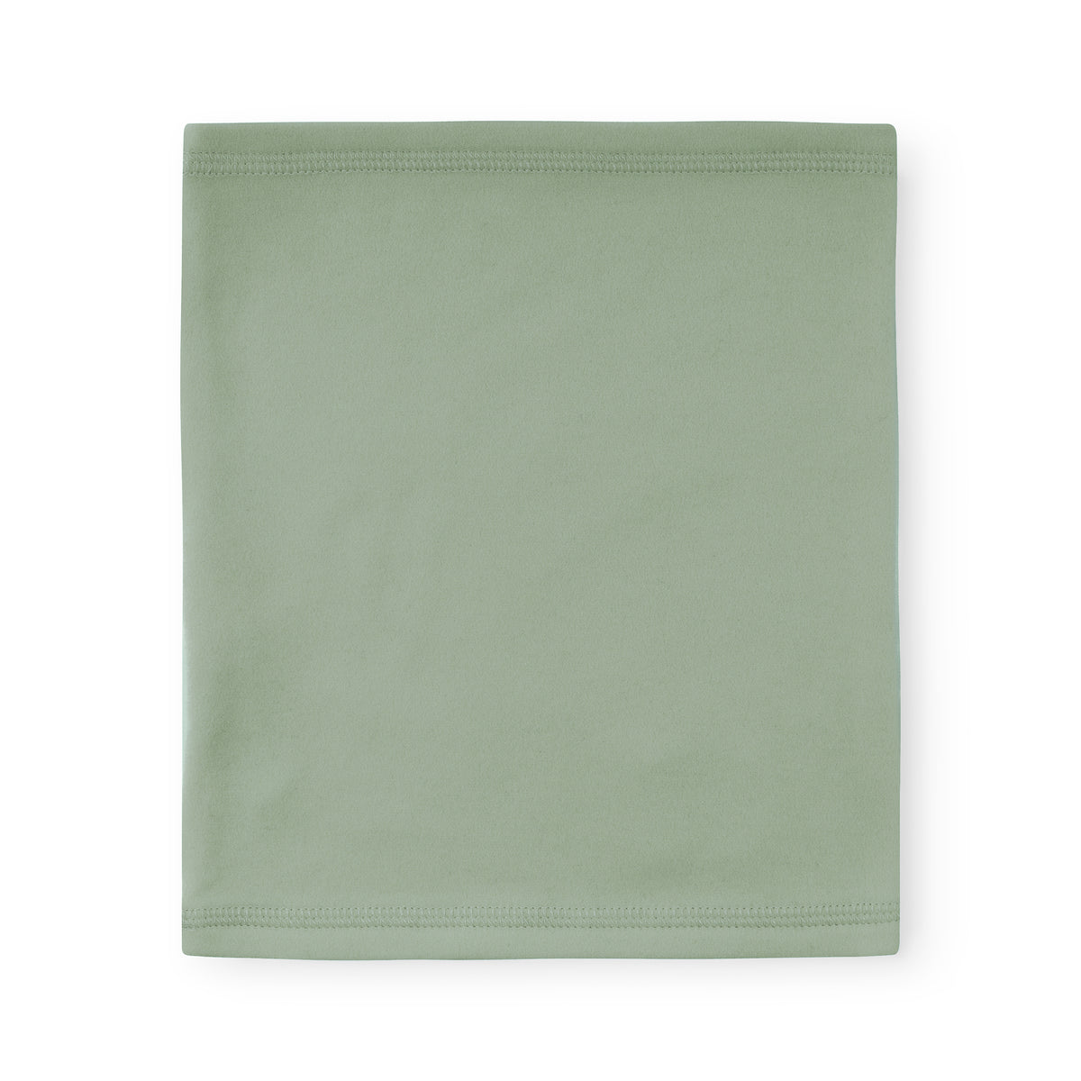 MATAKON let fleece-halsedisse til børn i farven Chinois Green, fotograferet forfra og udfoldet fladt. Den har tydelige overlocksømme øverst og nederst på det jævnt farvede, støvgrønne fleecemateriale.