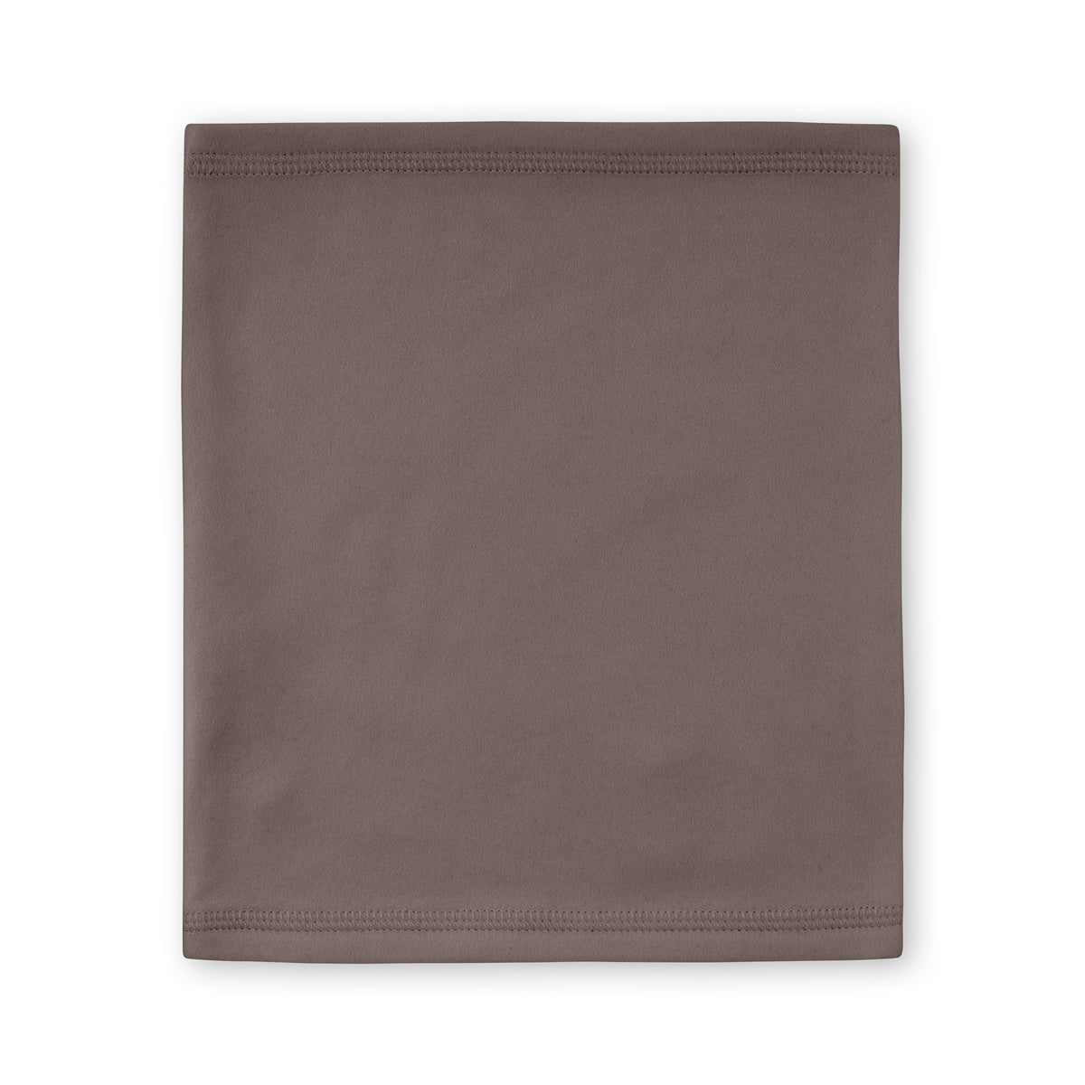 MATAKON let fleece-halsedisse til børn i farven Rabbit Plum, fotograferet bagfra og udfoldet fladt. De synlige overlocksømme øverst og nederst fremhæver det bløde, gråbrune fleecemateriale.